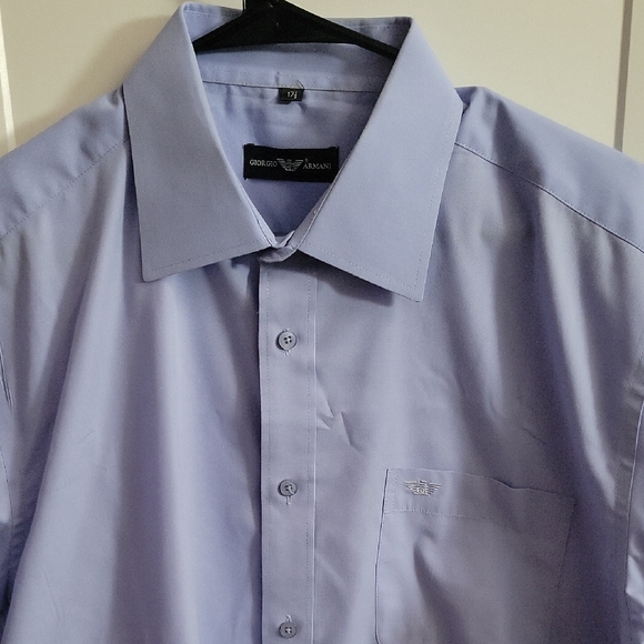 Giorgio Armani Men's Casual Light Blue Button Down Shirt - Picture 3 of 5